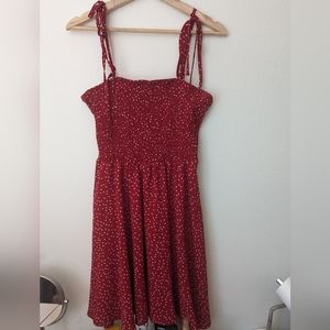 Red dress with white spots- Shien- Medium